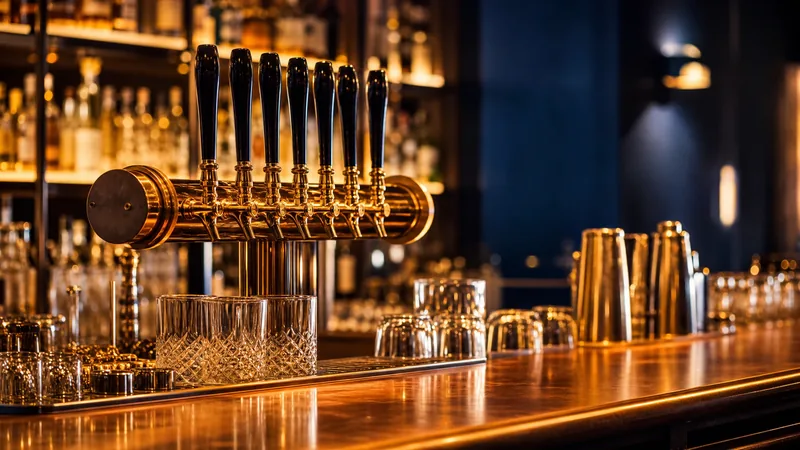 Tap handles and glassware on a polished bar, Connecticut Liquor Permit Guide